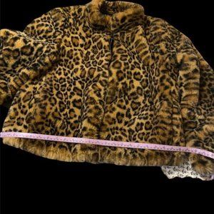 ZARA leopard faux fur coat